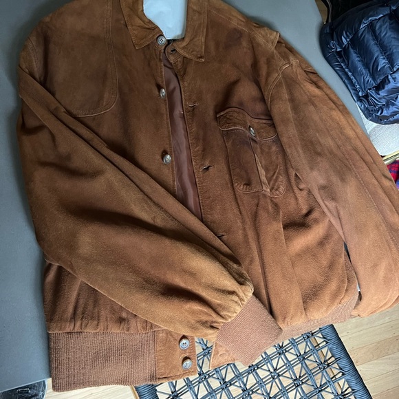 Vintage Ralph Lauren suede bomber jacket size 10 - Picture 2 of 4